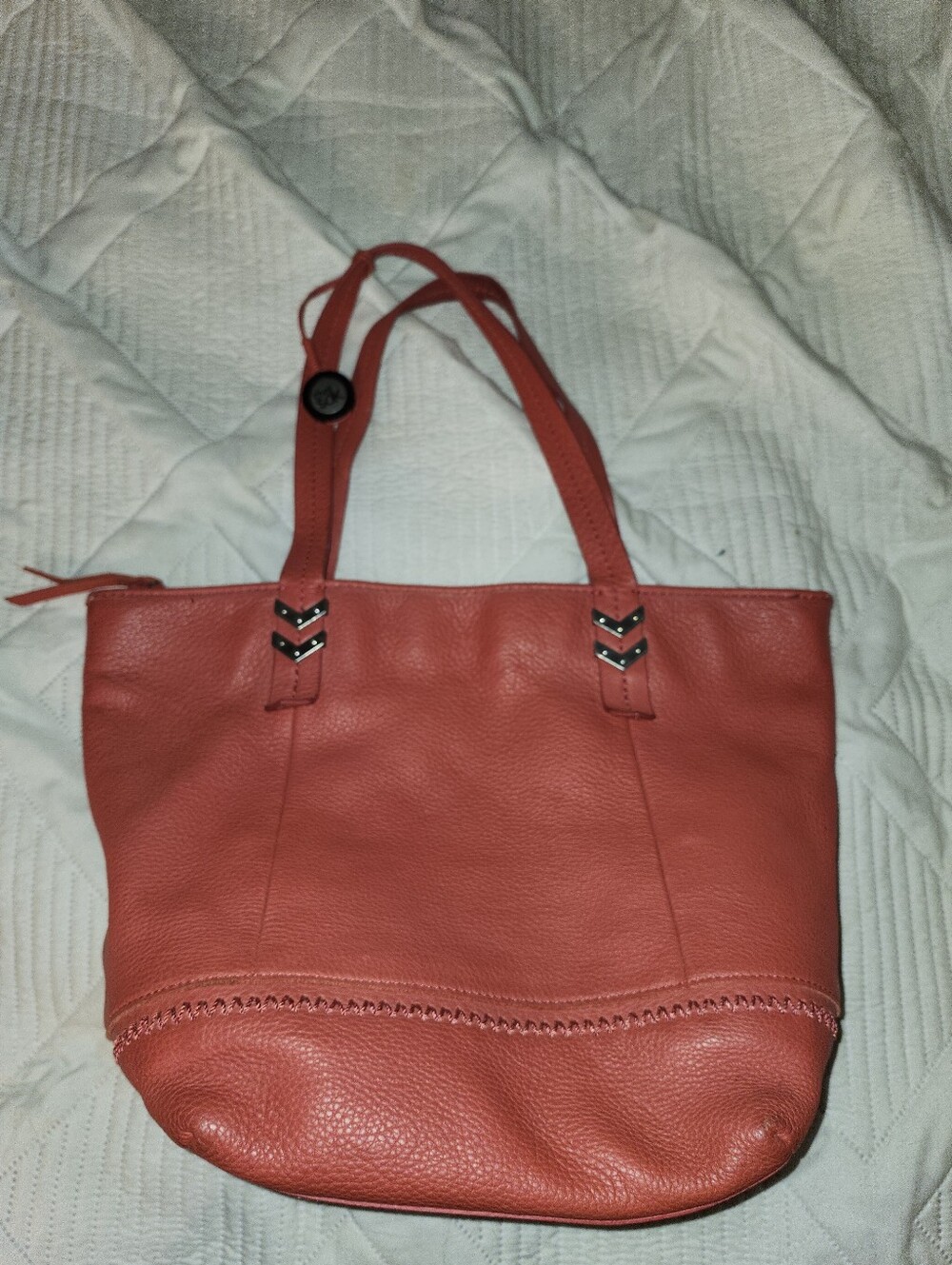 The Sak Coral Leather Tote Bag